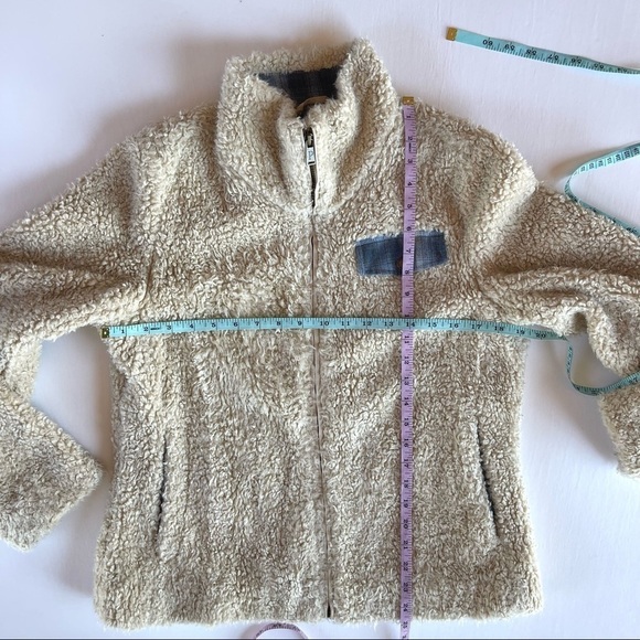 Pendleton Deep Pile Fuzzy Shearling Jacket With Wool Plaid Accents Size Small - Picture 9 of 16